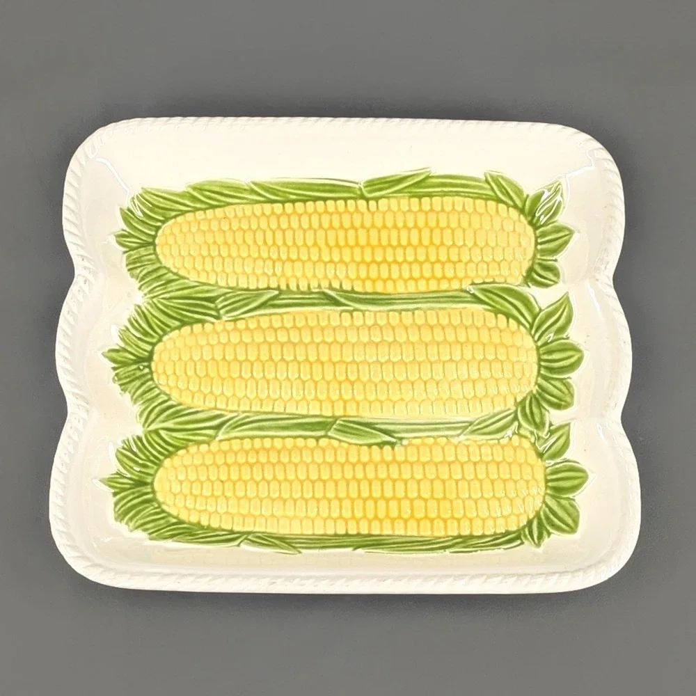 Vintage PI Perfect Industries Corn on the Cob Ceramic Serving Platter Japan